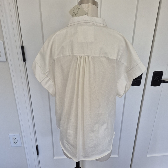 Grey State Blouse Casey Spa White Short Sleeve Collared Size 1 (S) 4-6 N… - Picture 4 of 12